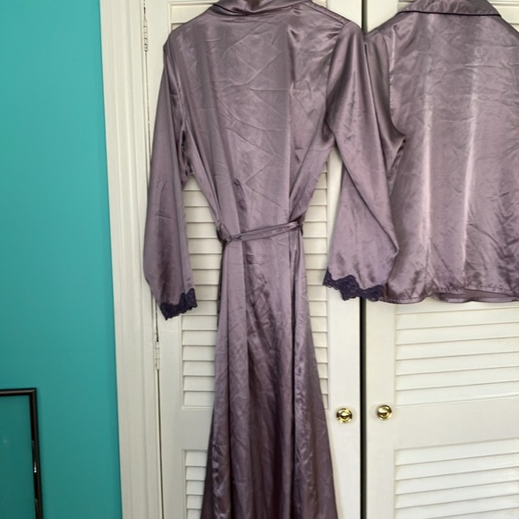 Three piece size medium purple satin pajamas set. - Picture 3 of 14